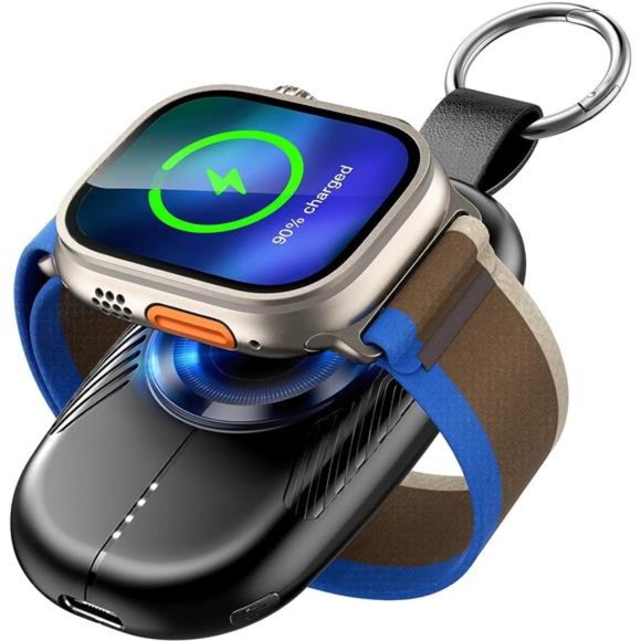 Portable Charger for Apple Watch, 1200mAh Magnetic Keychain Wireless Power Bank